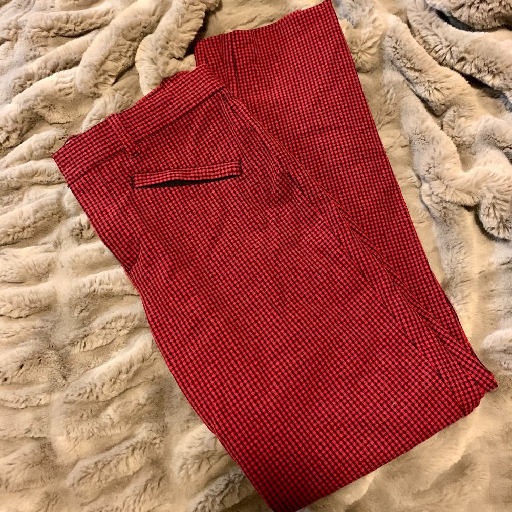 Gap Signature Skinny Ankle Red Checkered Pants